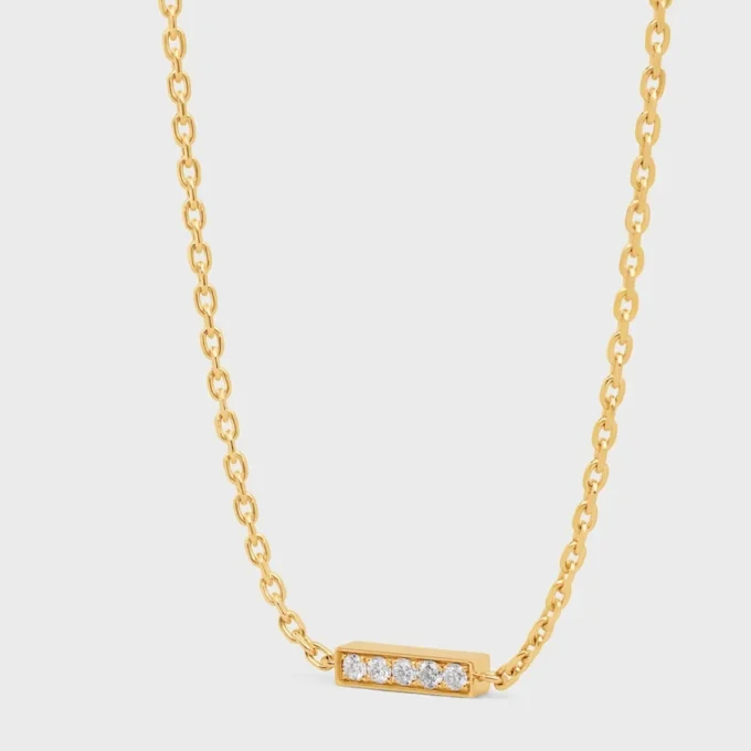 Sarı Altın ve Pırlantalı CELINE Line Bileklik Sarı Altın ve Pırlantalı CELINE Line Bileklik