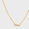 Sarı Altın ve Pırlantalı CELINE Line Kolye Sarı Altın ve Pırlantalı CELINE Line Kolye