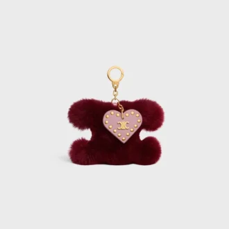 Shearling ve Dana Derisinden Triomphe Ponpon Charm