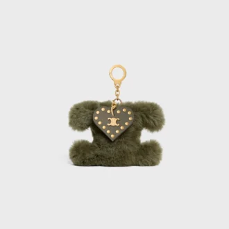 Shearling ve Dana Derisinden Triomphe Ponpon Charm