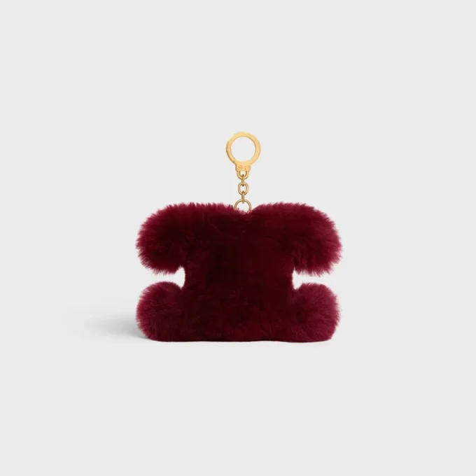 Shearling ve Dana Derisinden Triomphe Ponpon Charm