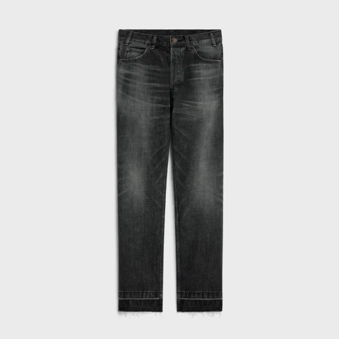 Siyah Ice Rinse Wash Denim Wesley Jeans