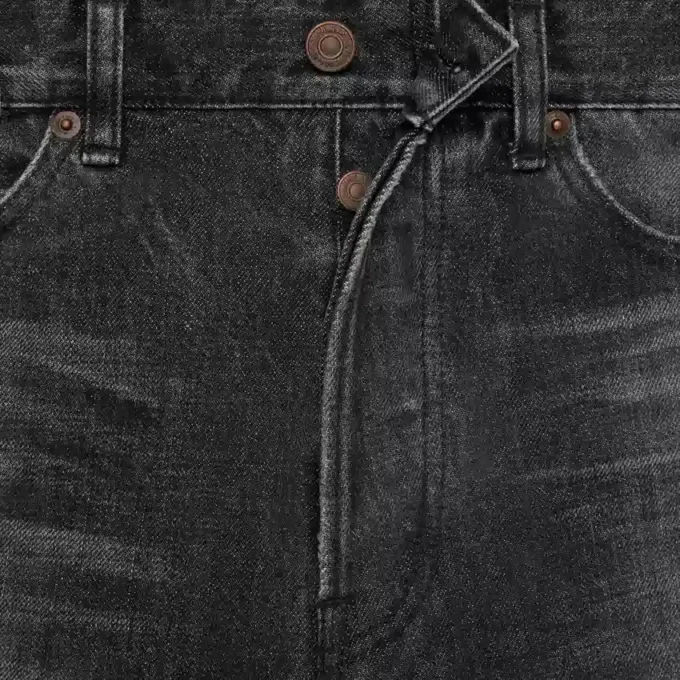 Siyah Ice Rinse Wash Denim Wesley Jeans