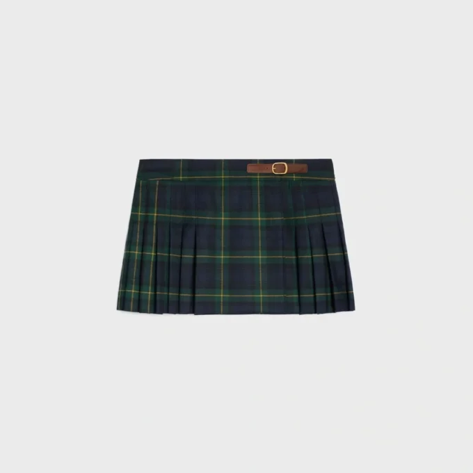 Tartan Yünlü Kilt Mini Etek Tartan Yünlü Kilt Mini Etek