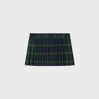 Tartan Yünlü Kilt Mini Etek