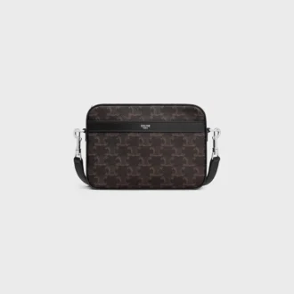 Triomphe Canvas ve Dana Derisinden Küçük Messenger Çanta