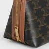 Triomphe Canvas ve Kuzu Derisinden Zincirli Clutch Triomphe Canvas ve Kuzu Derisinden Zincirli Clutch