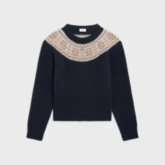 Triomphe Fair Isle Yünlü Bisiklet Yaka Kazak