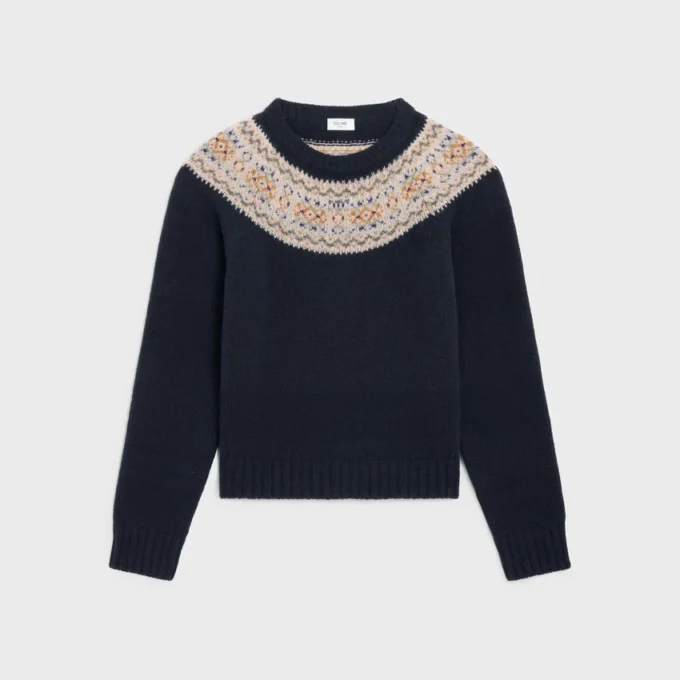 Triomphe Fair Isle Yünlü Bisiklet Yaka Kazak
