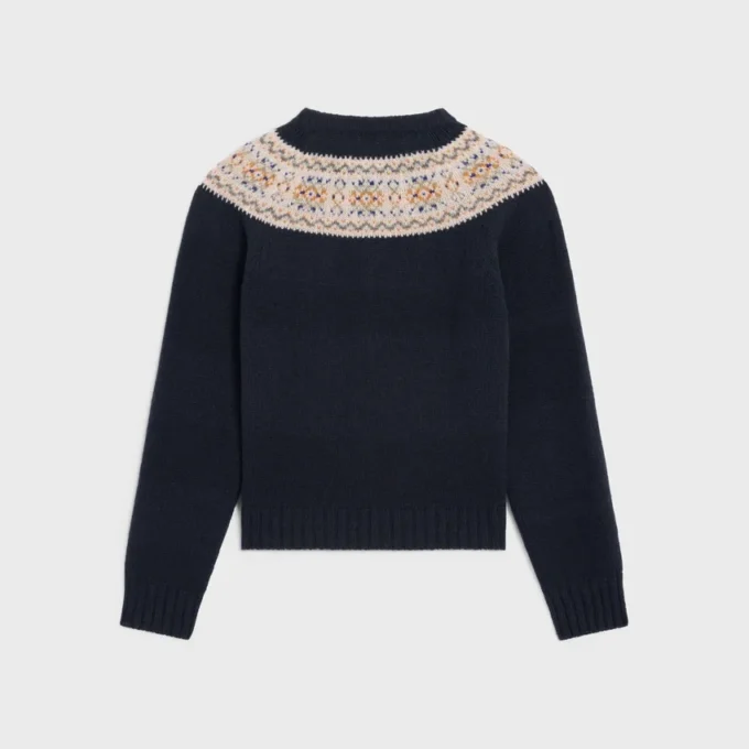 Triomphe Fair Isle Yünlü Bisiklet Yaka Kazak