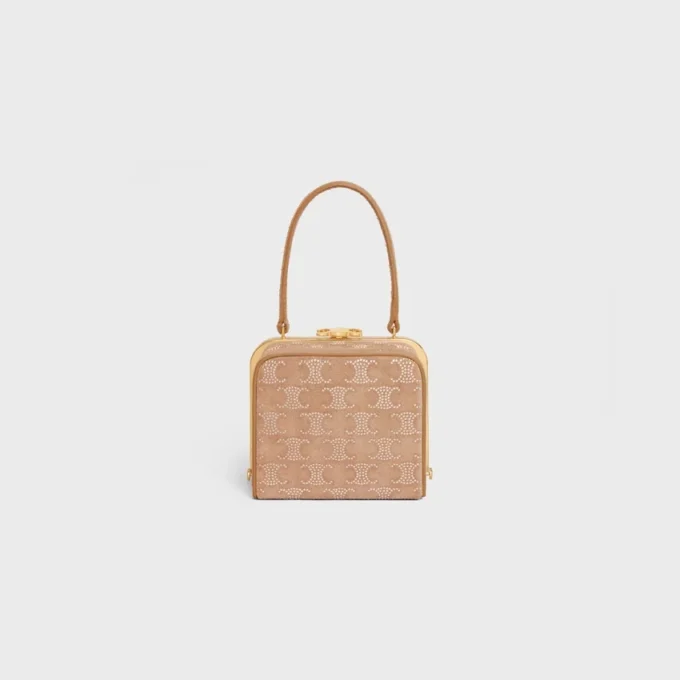 Triomphe Strass detaylı süet dana derisi CELINE Lana Minaudiere Triomphe Strass detaylı süet dana derisi CELINE Lana Minaudiere