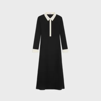 Viskon Georgette Midi Polo Elbise