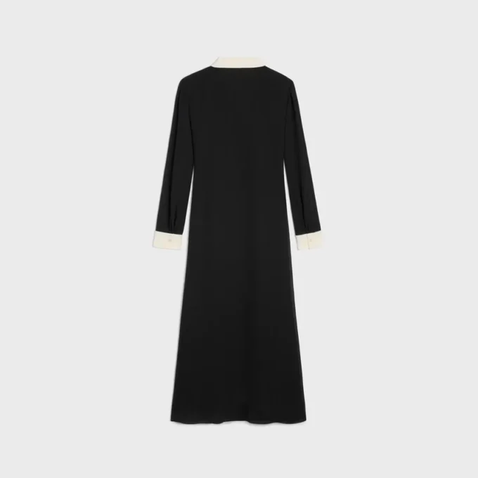 Viskon Georgette Midi Polo Elbise Viskon Georgette Midi Polo Elbise