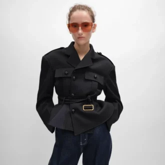 Yün Gabardin Peplum Ceket