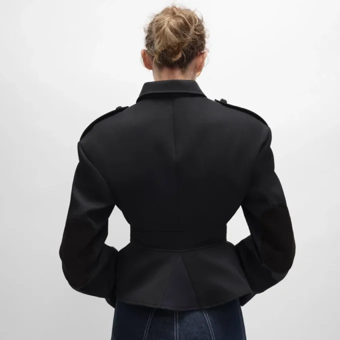 Yün Gabardin Peplum Ceket Yün Gabardin Peplum Ceket