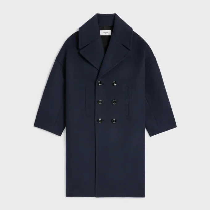 Yün Keçeden Uzun Peacoat Yün Keçeden Uzun Peacoat