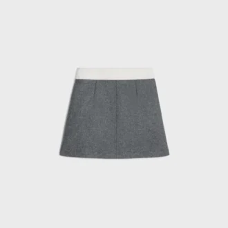 Yün Kumaştan Trapeze Mini Etek