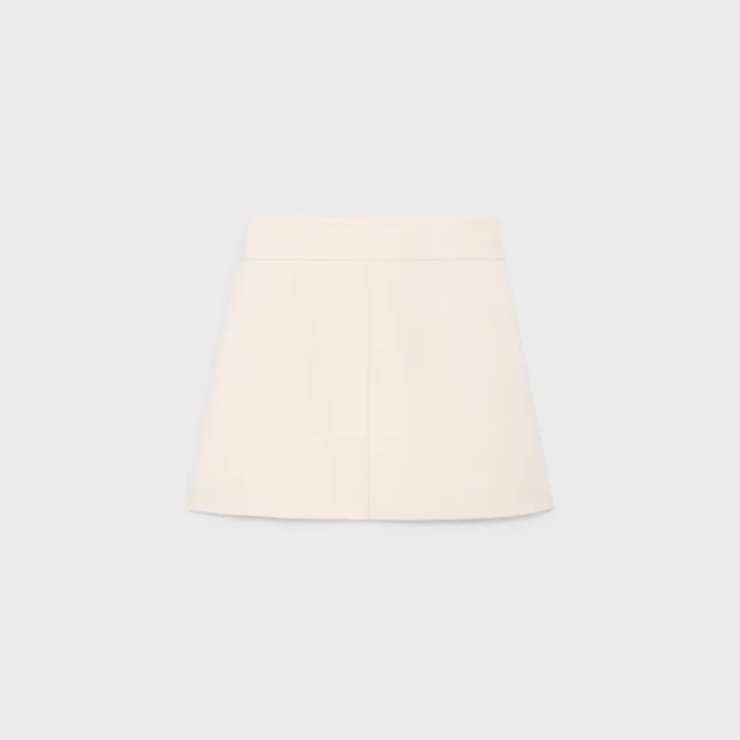 Yün İpek Gabardin Trapeze Mini Etek Yün İpek Gabardin Trapeze Mini Etek